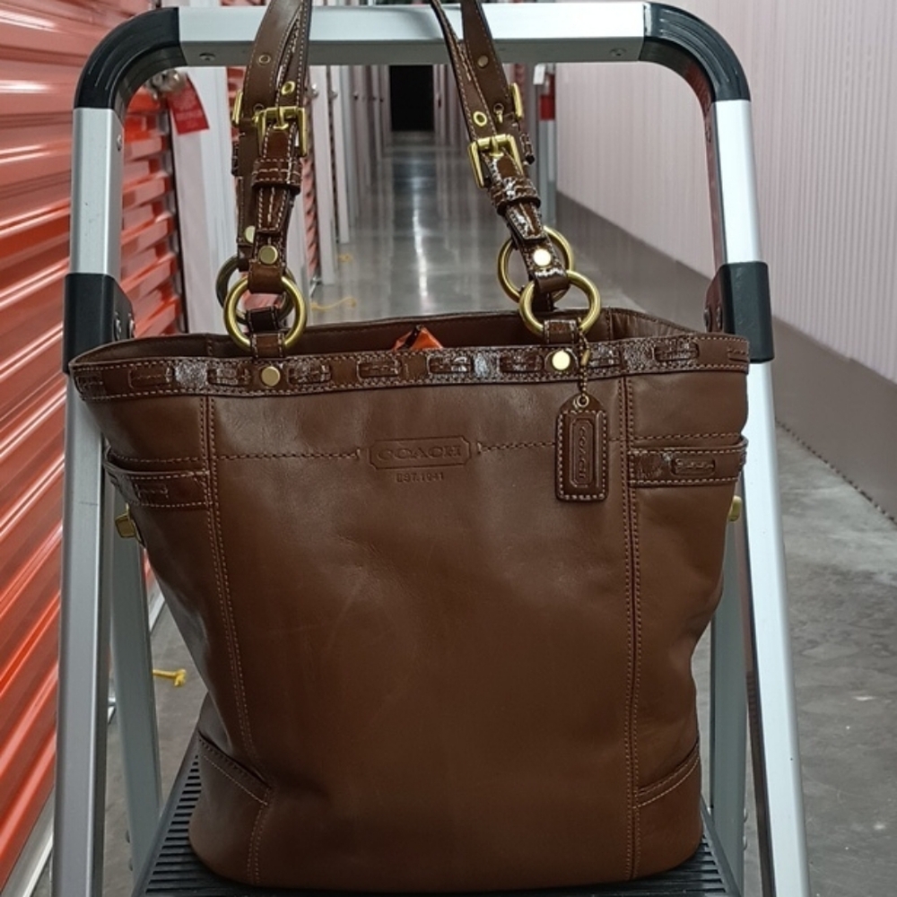 Coach Dark Brown Leather Tote